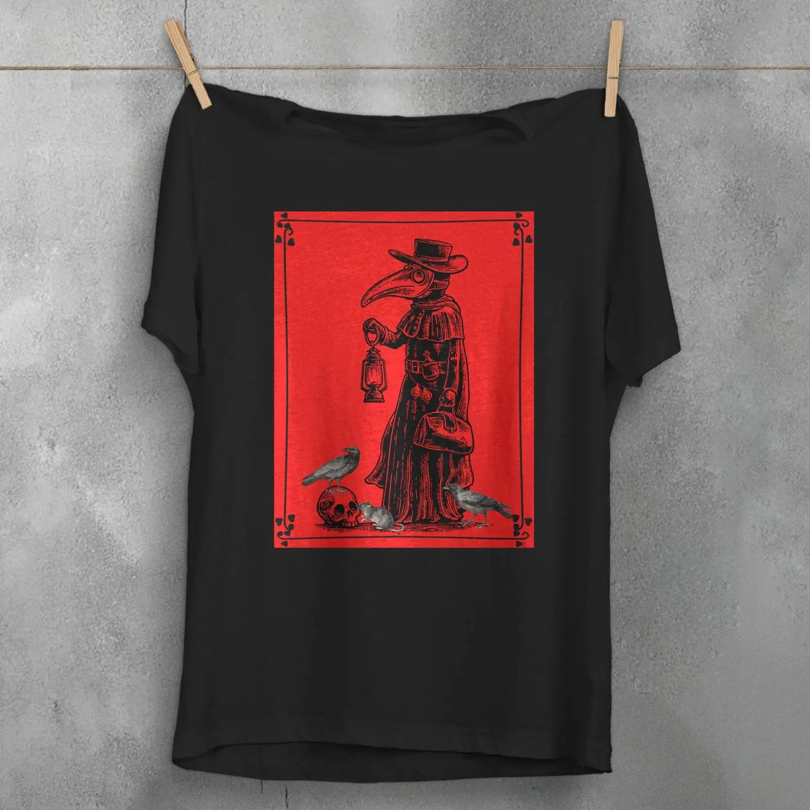 Vintage Fashion History - Plague Doctor T-shirt Gotische Geschiedenis Schedel