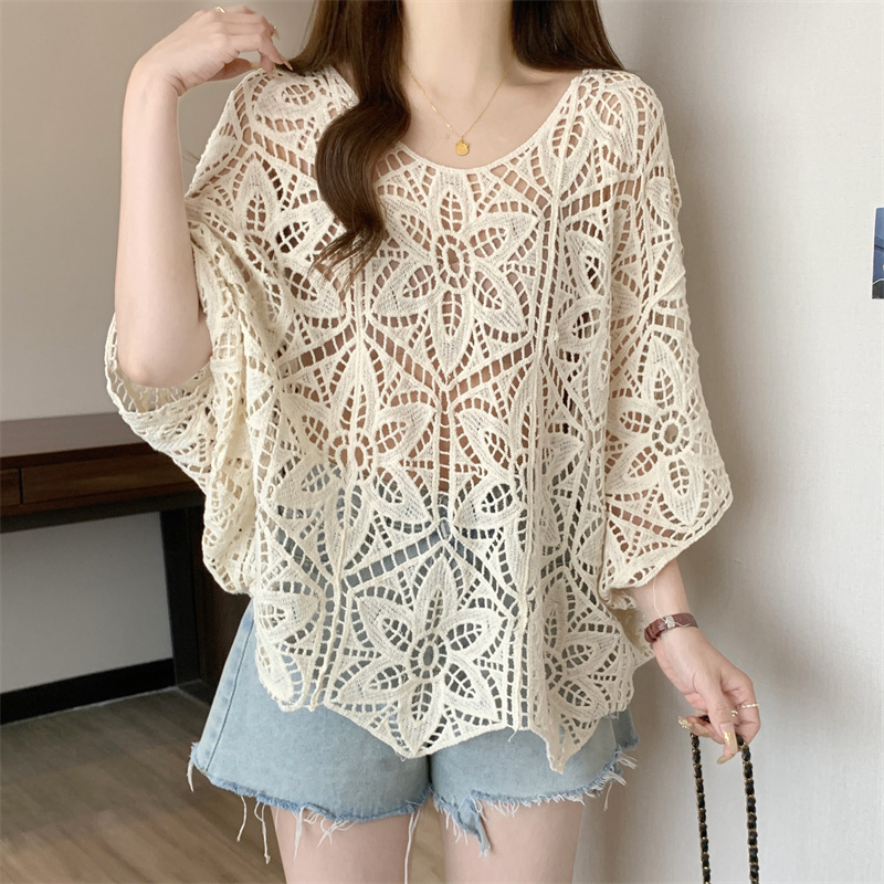 Crochet Top Boho - Gehaakte kanten top Dames Doorzichtige open