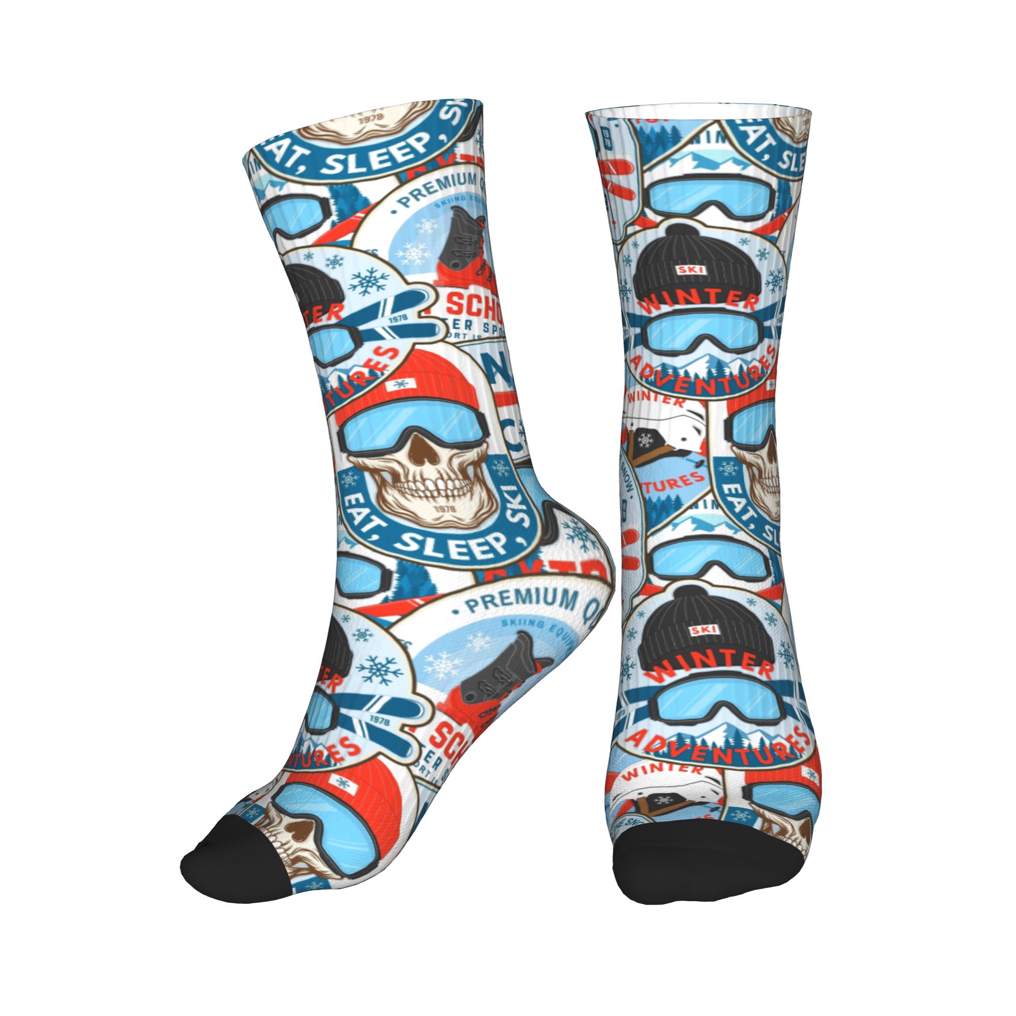 Vintage Fashion For Men - Vintage rood blauwe Ski Club naadloze