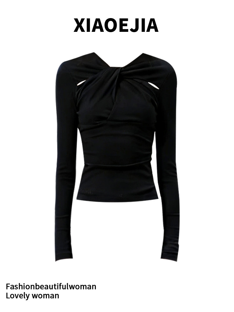 Turtleneck Knit 90S - Vrouwen Zwart GothicT-shirt Harajuku Y2k Tee