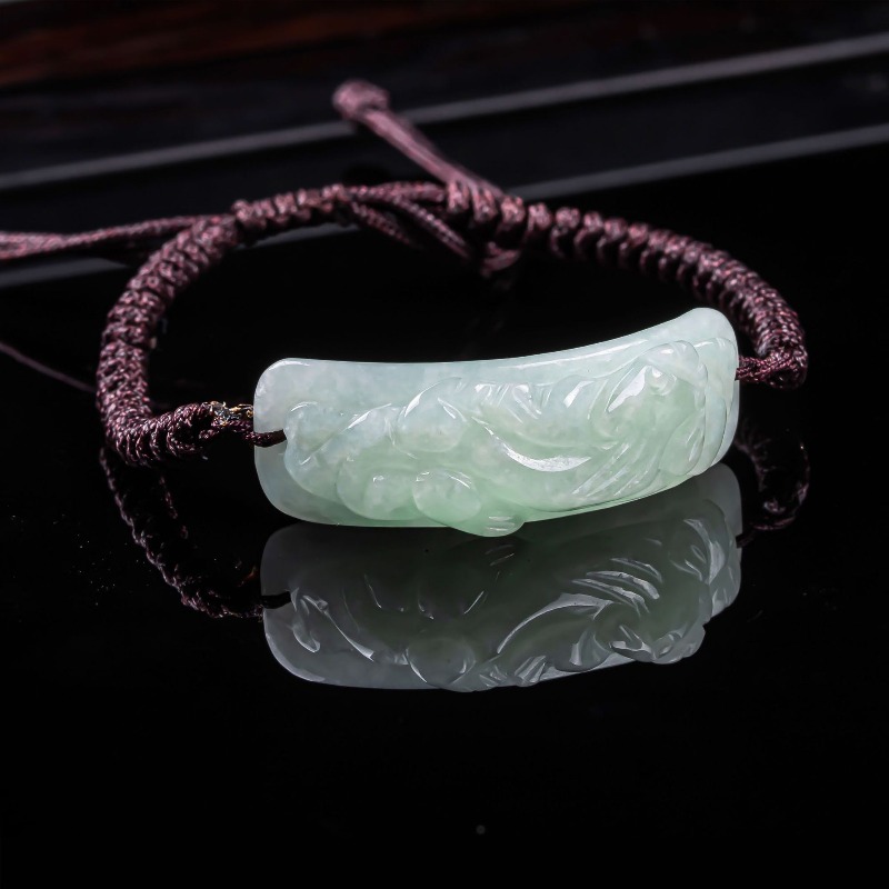 Vintage Fashion Jewelry - Birmese Jadeïet Bixiu armband gesneden handgebreide