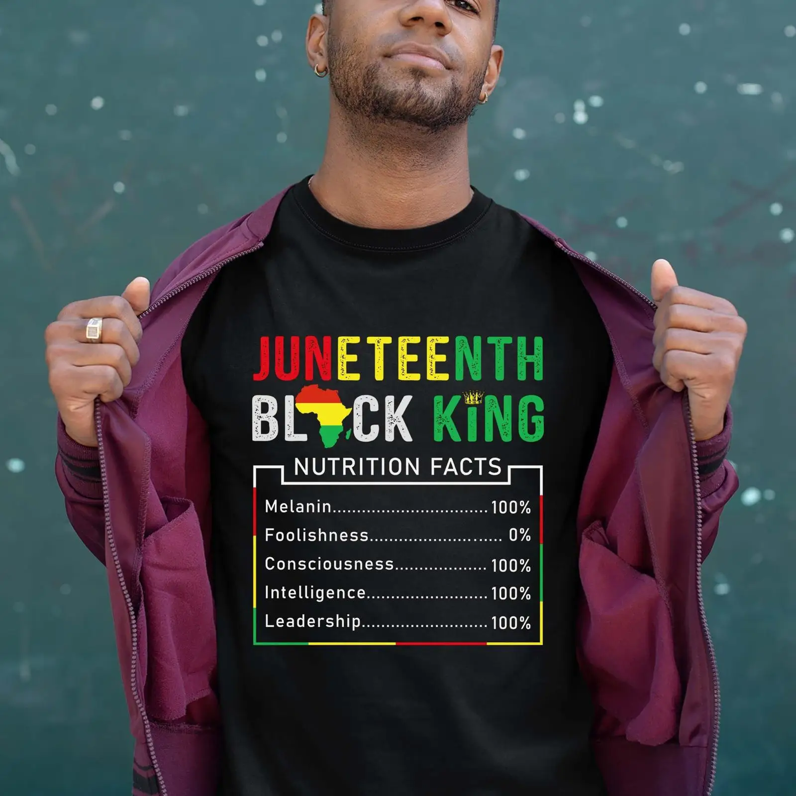 Vintage Fashion History - Juneteenth Black King T-shirt Geschiedenis Voedingsfeiten