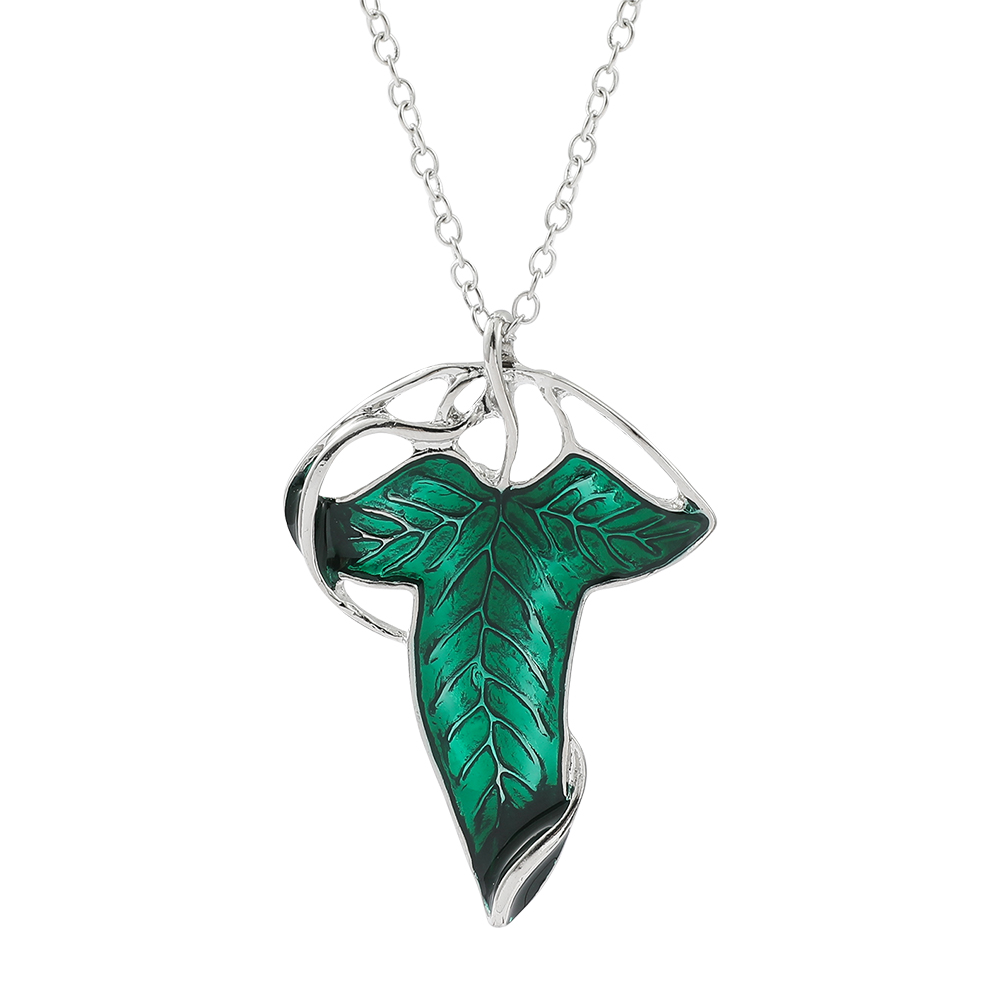 Vintage Fashion Jewelry - Vintage groene blad hanger ketting prachtige