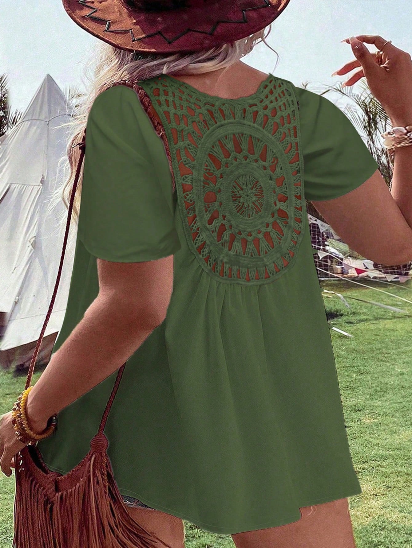 Crochet Top Boho - Gehaakte blouse met plus size voor