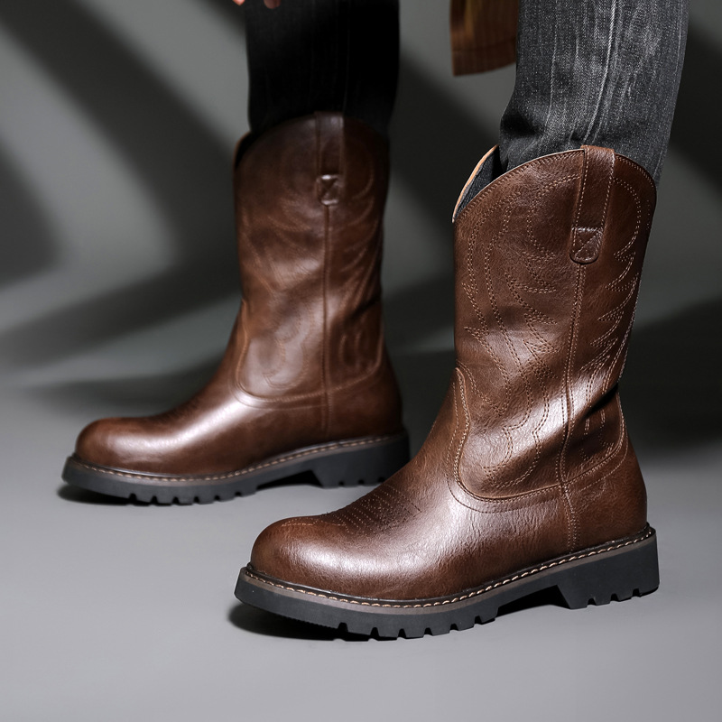 Vintage Fashion For Men - Mode Heren Cowboylaarzen Nieuwe Borduren Vintage