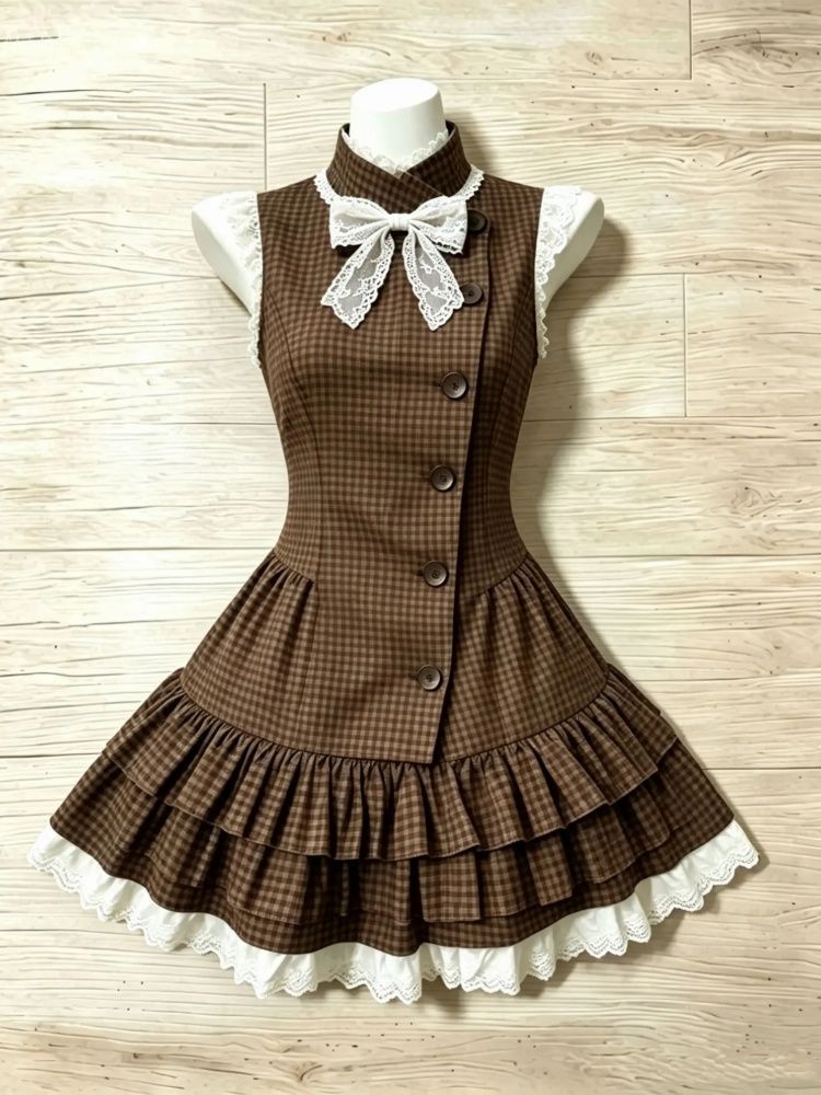 Turtleneck Knit 90S - Himekaji Jurken Vintage Y2k 2-delige set