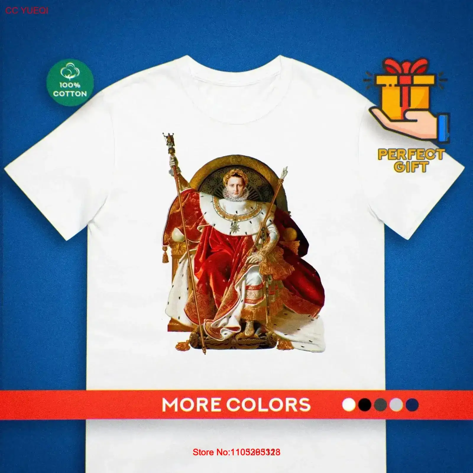 Vintage Fashion History - Napoleon T-shirt Ingres Schilderkunst Kunstgeschiedenis Mode
