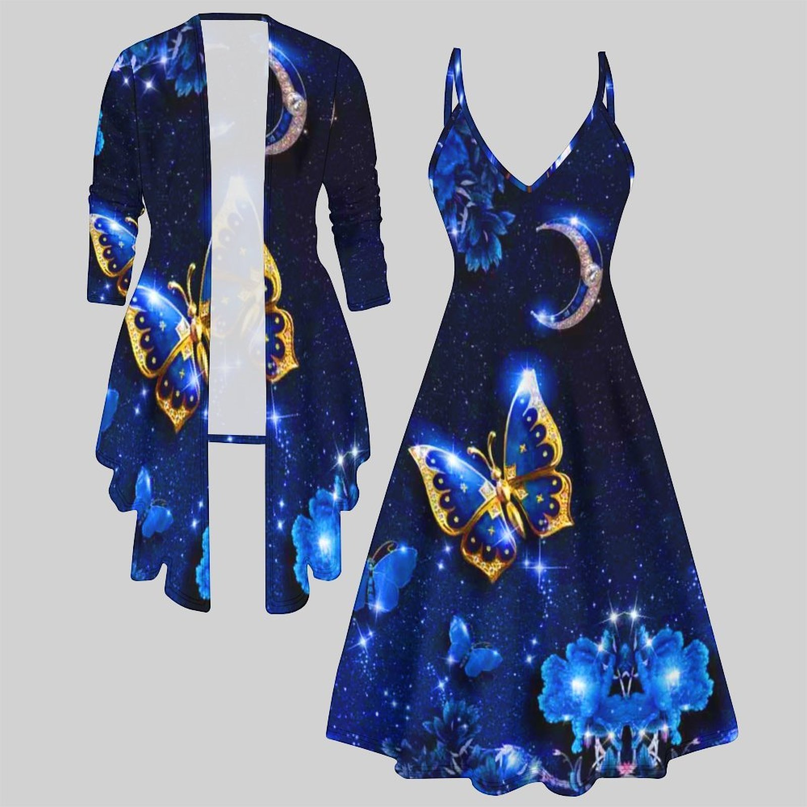 Vintage Fashion Pieces - Vintage print tweedelige bijpassende set dames