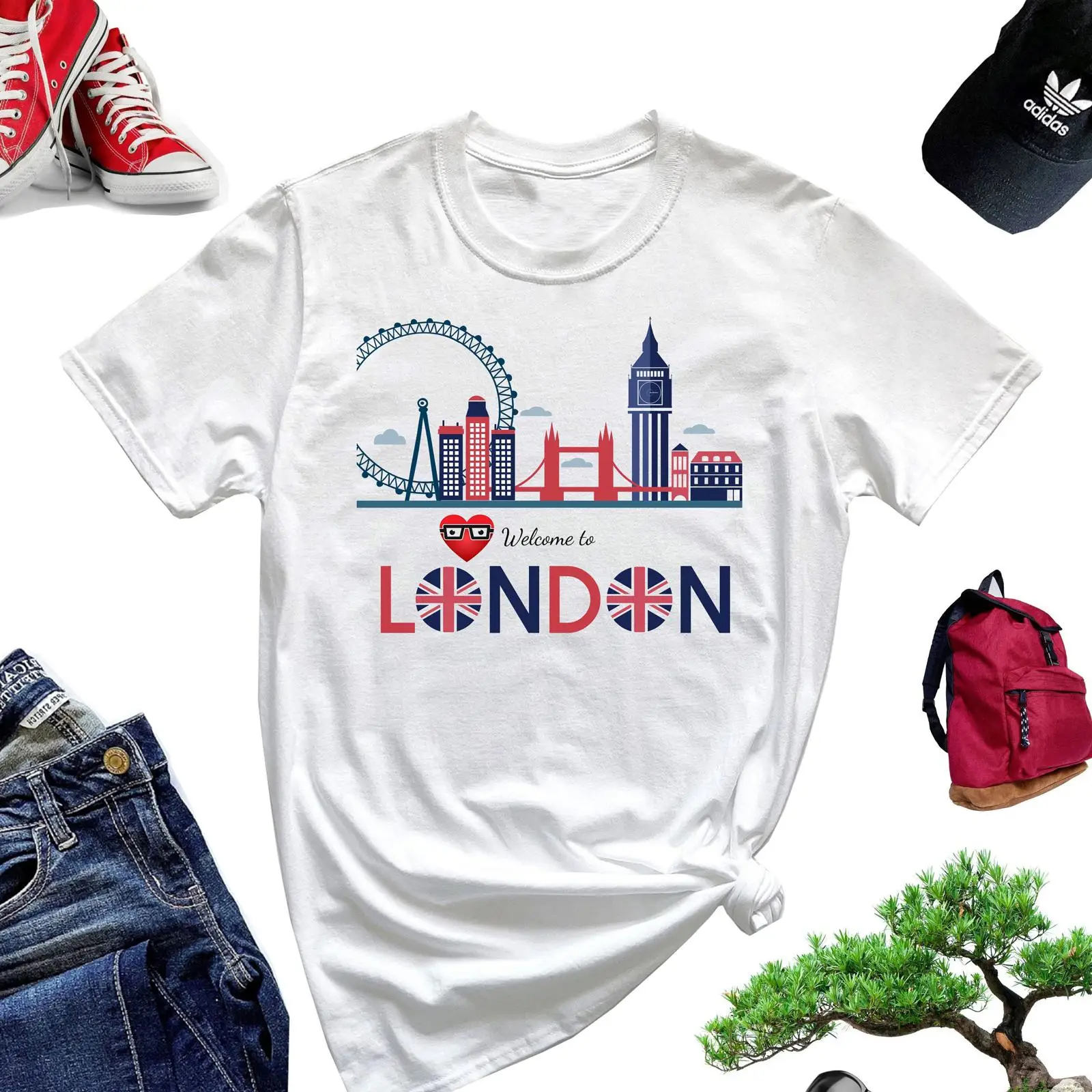 Vintage Fashion London - Welkom in Londen T-shirt Engeland Trip