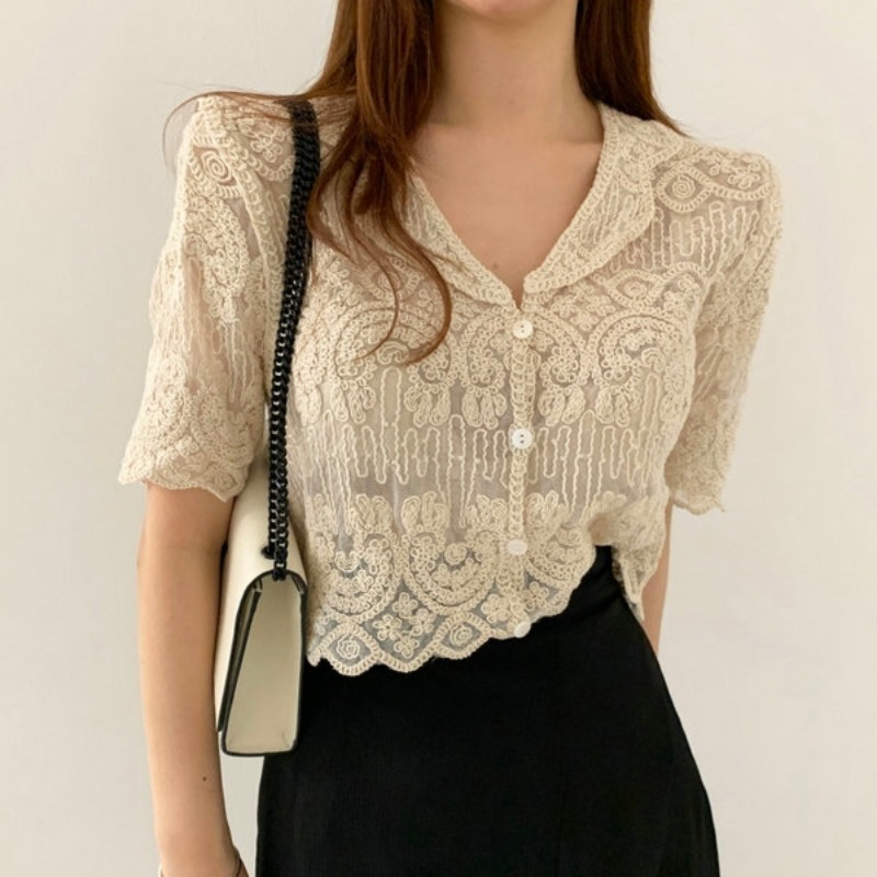 Crochet Top Boho - Pure Borduurwerk Kanten Blouse Cover Up