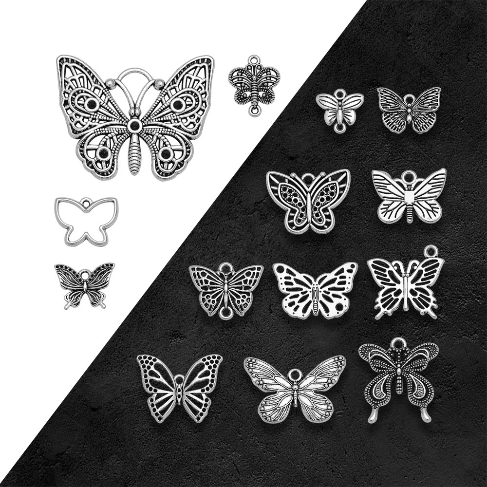 Vintage Fashion Resale - Oud Zilver Leuke Bedels Vlinder Insect