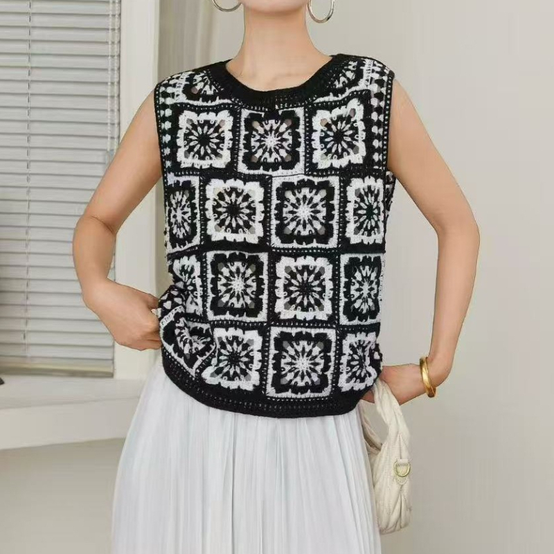Crochet Top Boho - Granny Square gehaakt topje zonder mouwen
