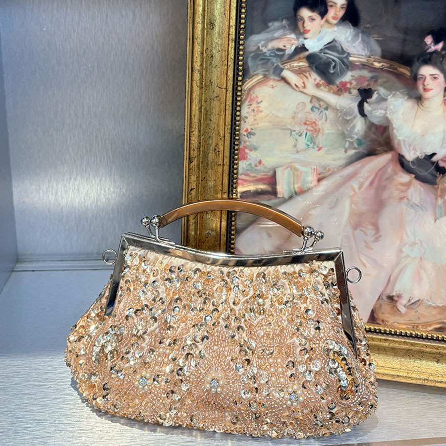 Vintage Fashion Wholesale - Trendy Vintage Chinese Jurk Tas Geborduurde
