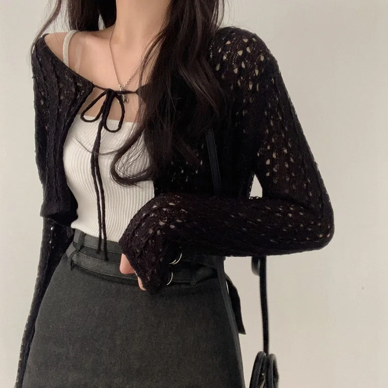 Dames crop-vest met strik aan  - Crochet Top Boho recensie en prijs