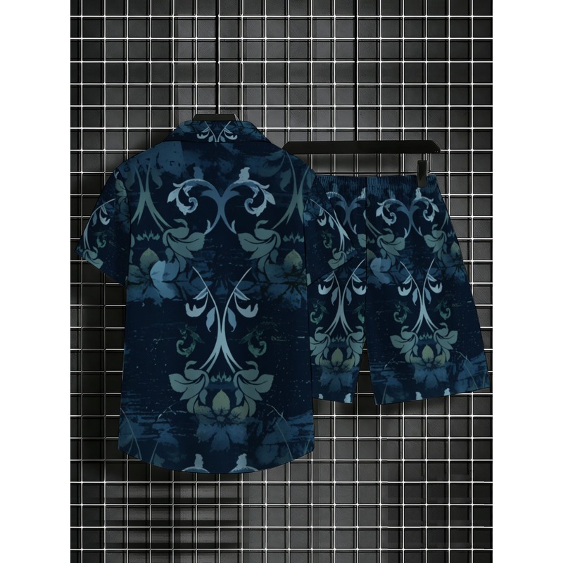 Marineblauw bloemenprint heren - Printed Floral Shirt recensie en prijs