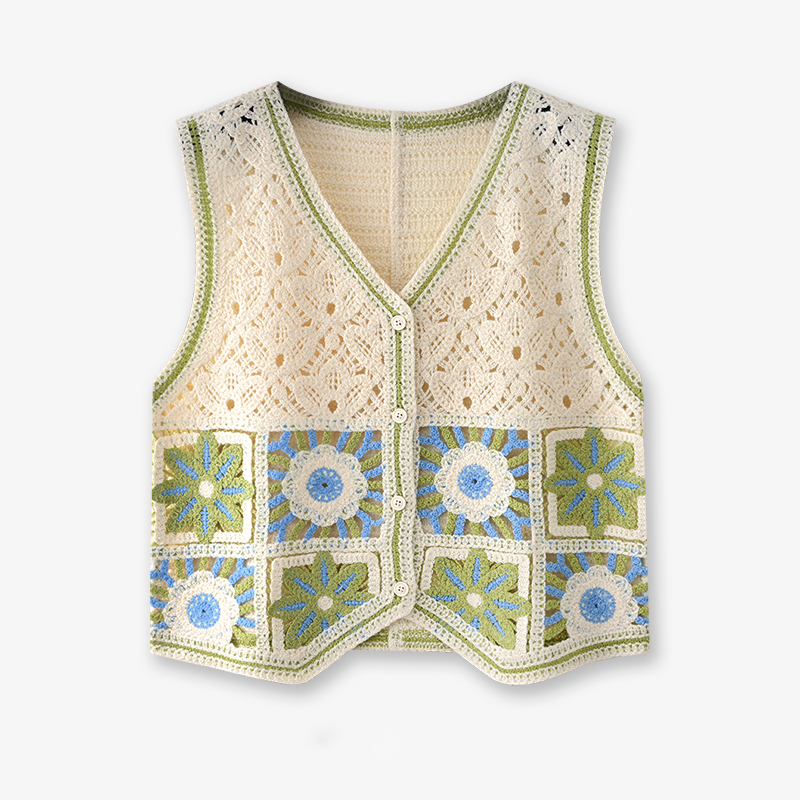 Oma vierkant gehaakt vest vrou - Crochet Top Boho recensie en prijs