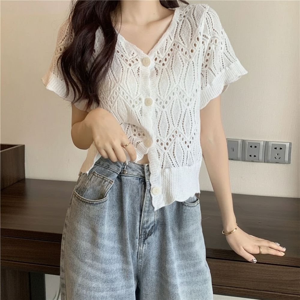 Mode gehaakte top met V-hals O - Crochet Top Boho recensie en prijs