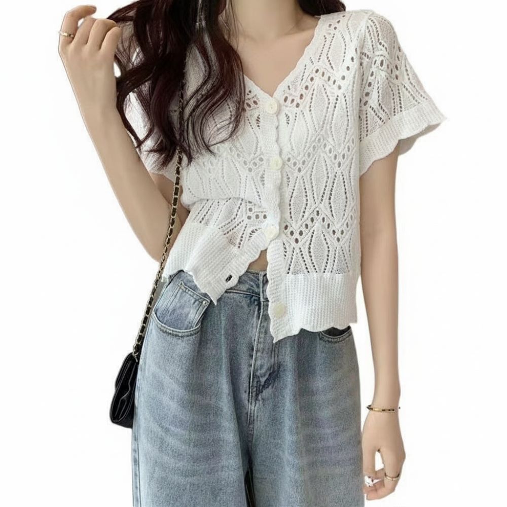 Mode gehaakte top met V-hals O - Crochet Top Boho recensie en prijs