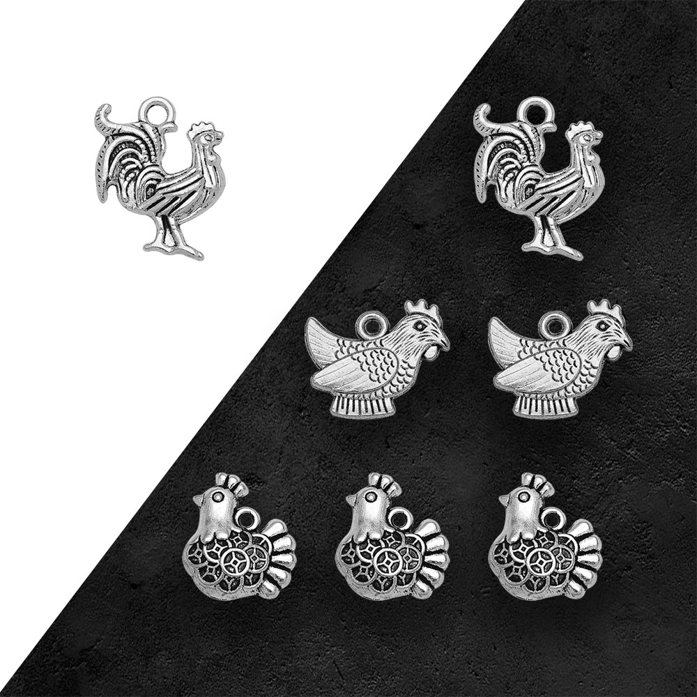 Oud Zilver Cock Haan Kip Charm - Vintage Fashion Resale recensie en prijs
