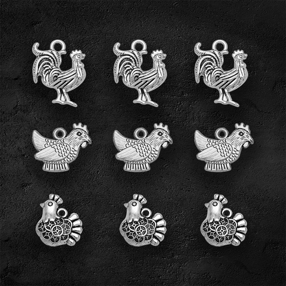 Oud Zilver Cock Haan Kip Charm - Vintage Fashion Resale recensie en prijs