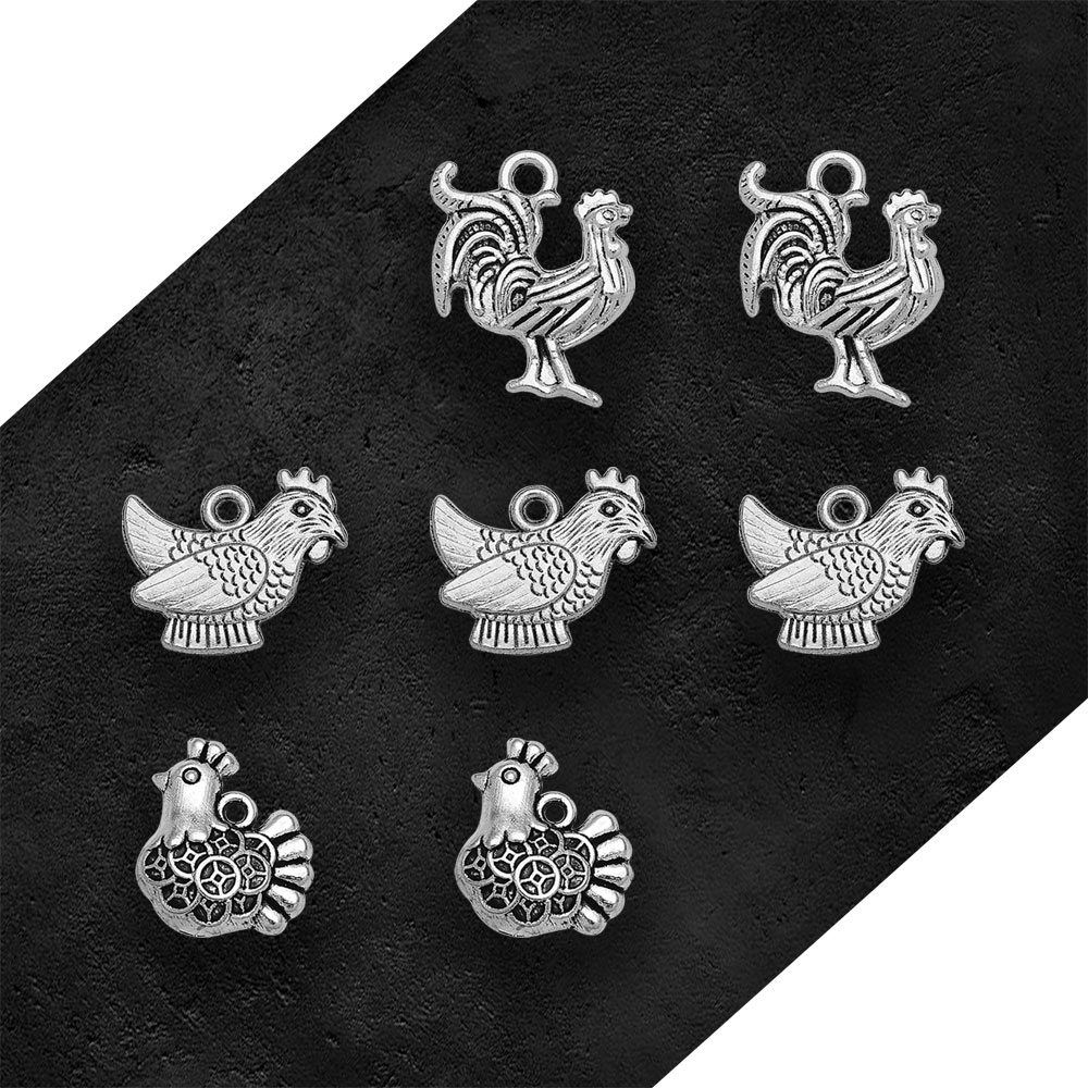 Oud Zilver Cock Haan Kip Charm - Vintage Fashion Resale recensie en prijs