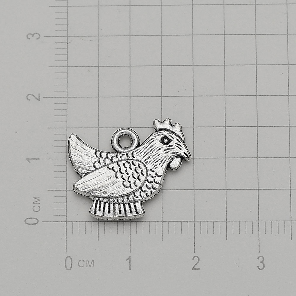 Oud Zilver Cock Haan Kip Charm - Vintage Fashion Resale recensie en prijs