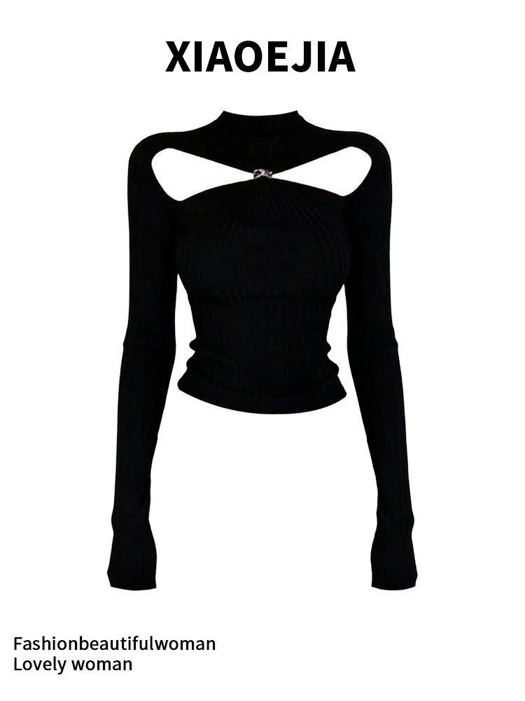 Vrouwen Zwart GothicT-shirt Ha - Turtleneck Knit 90S recensie en prijs
