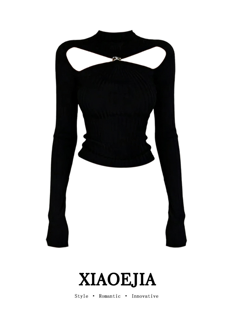 Vrouwen Zwart GothicT-shirt Ha - Turtleneck Knit 90S recensie en prijs