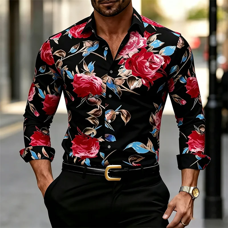 Herenoverhemd met lange mouwen - Printed Floral Shirt recensie en prijs