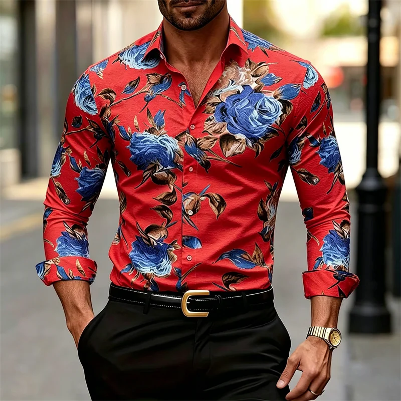 Herenoverhemd met lange mouwen - Printed Floral Shirt recensie en prijs
