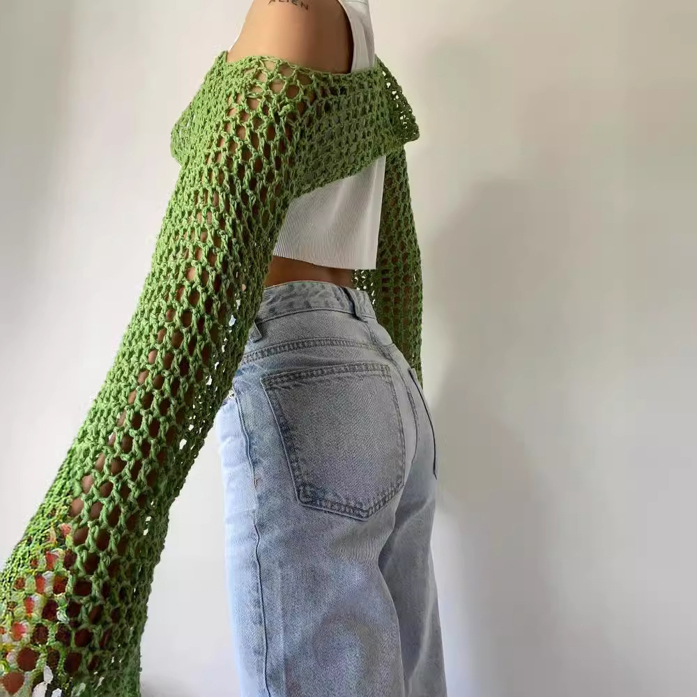 Lange mouw gehaakte crop top z - Crochet Top Boho recensie en prijs