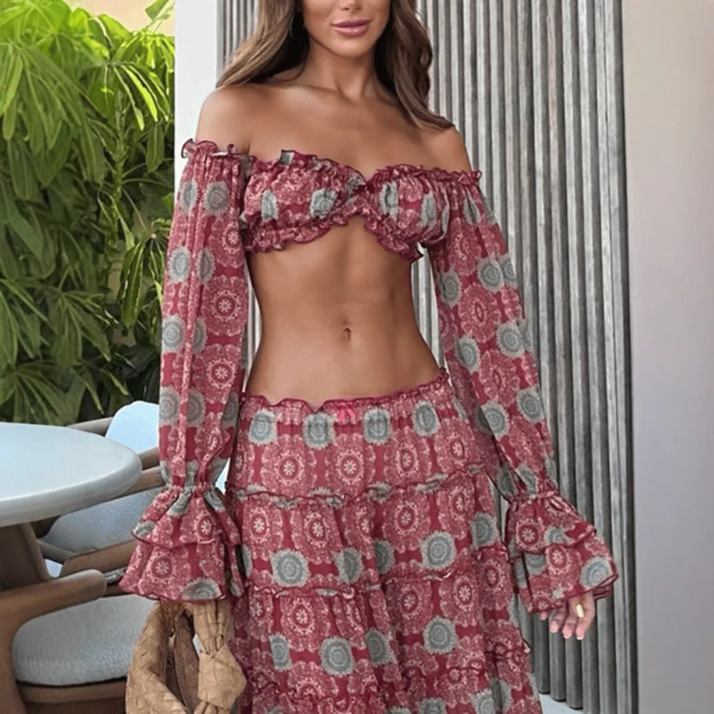 Vintage print rok tweedelig se - Vintage Fashion Pieces recensie en prijs