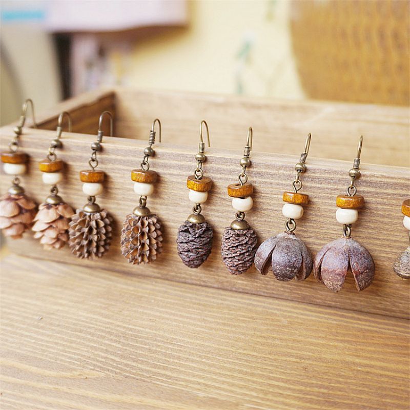 Vintage houten plantenoorbelle - Vintage Fashion Wholesale recensie en prijs